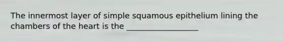 The innermost layer of simple squamous epithelium lining the chambers of the heart is the __________________