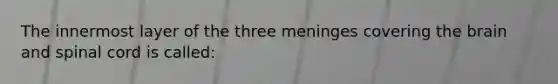 The innermost layer of the three meninges covering the brain and spinal cord is called: