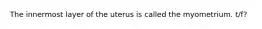 The innermost layer of the uterus is called the myometrium. t/f?