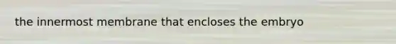 the innermost membrane that encloses the embryo