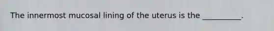 The innermost mucosal lining of the uterus is the __________.