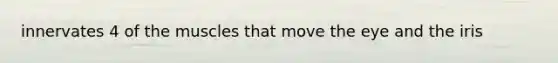 innervates 4 of the muscles that move the eye and the iris