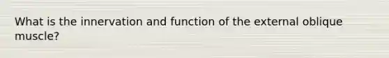 What is the innervation and function of the external oblique muscle?