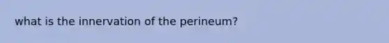 what is the innervation of the perineum?