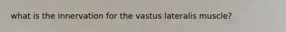 what is the innervation for the vastus lateralis muscle?