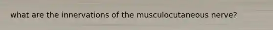 what are the innervations of the musculocutaneous nerve?