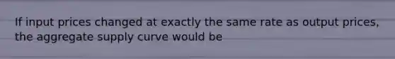 If input prices changed at exactly the same rate as output prices, the aggregate supply curve would be