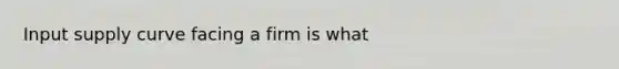 Input supply curve facing a firm is what