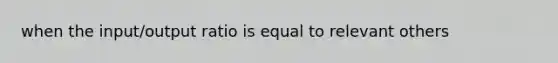 when the input/output ratio is equal to relevant others