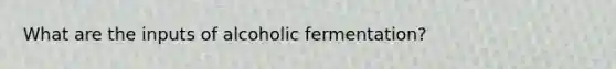 What are the inputs of alcoholic fermentation?