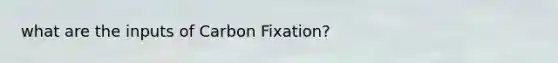 what are the inputs of Carbon Fixation?