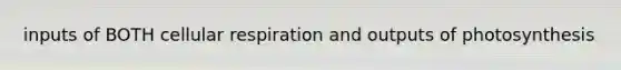 inputs of BOTH cellular respiration and outputs of photosynthesis