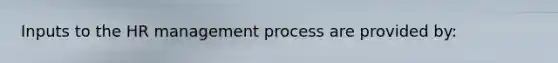 Inputs to the HR management process are provided by: