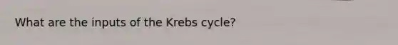 What are the inputs of the Krebs cycle?