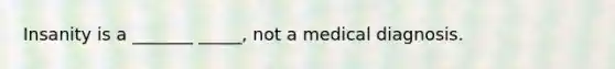 Insanity is a _______ _____, not a medical diagnosis.