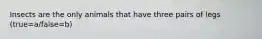 Insects are the only animals that have three pairs of legs (true=a/false=b)