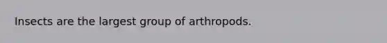 Insects are the largest group of arthropods.