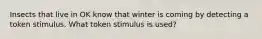 Insects that live in OK know that winter is coming by detecting a token stimulus. What token stimulus is used?