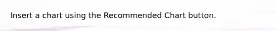 Insert a chart using the Recommended Chart button.