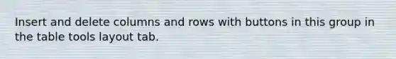 Insert and delete columns and rows with buttons in this group in the table tools layout tab.