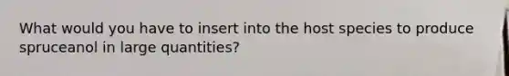 What would you have to insert into the host species to produce spruceanol in large quantities?