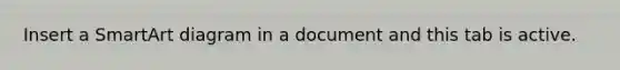 Insert a SmartArt diagram in a document and this tab is active.