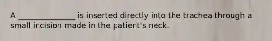 A _______________ is inserted directly into the trachea through a small incision made in the patient's neck.