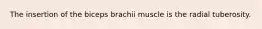 The insertion of the biceps brachii muscle is the radial tuberosity.