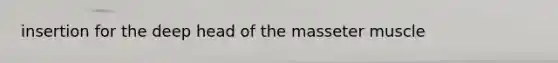 insertion for the deep head of the masseter muscle