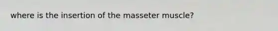 where is the insertion of the masseter muscle?