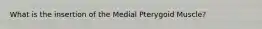 What is the insertion of the Medial Pterygoid Muscle?