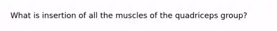 What is insertion of all the muscles of the quadriceps group?