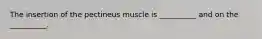 The insertion of the pectineus muscle is __________ and on the __________.