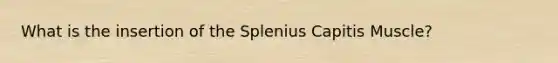 What is the insertion of the Splenius Capitis Muscle?