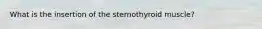 What is the insertion of the sternothyroid muscle?