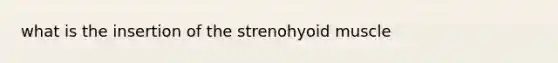 what is the insertion of the strenohyoid muscle