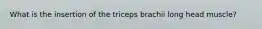 What is the insertion of the triceps brachii long head muscle?