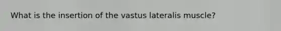 What is the insertion of the vastus lateralis muscle?