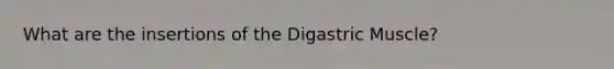 What are the insertions of the Digastric Muscle?