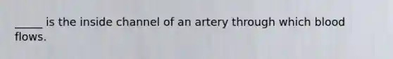 _____ is the inside channel of an artery through which blood flows.