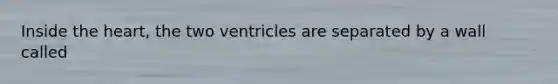 Inside <a href='https://www.questionai.com/knowledge/kya8ocqc6o-the-heart' class='anchor-knowledge'>the heart</a>, the two ventricles are separated by a wall called