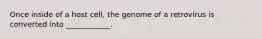 Once inside of a host cell, the genome of a retrovirus is converted into ____________.