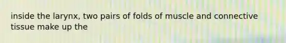 inside the larynx, two pairs of folds of muscle and connective tissue make up the