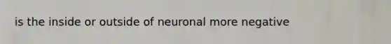 is the inside or outside of neuronal more negative