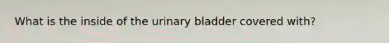 What is the inside of the urinary bladder covered with?