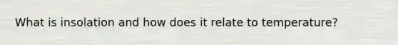 What is insolation and how does it relate to temperature?