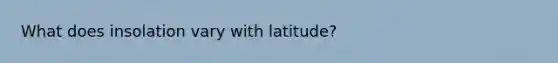 What does insolation vary with latitude?