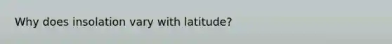 Why does insolation vary with latitude?