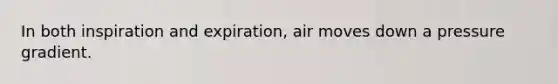 In both inspiration and expiration, air moves down a pressure gradient.