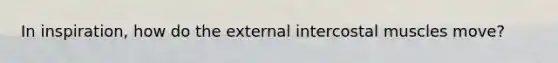 In inspiration, how do the external intercostal muscles move?